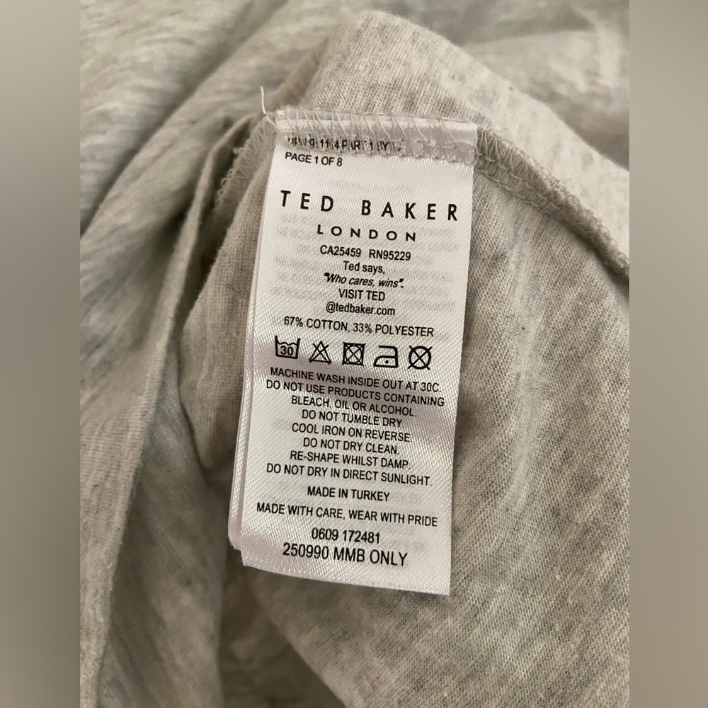 Two Ted Baker Solid Black and Gray T-shirts - Picture 5 of 5